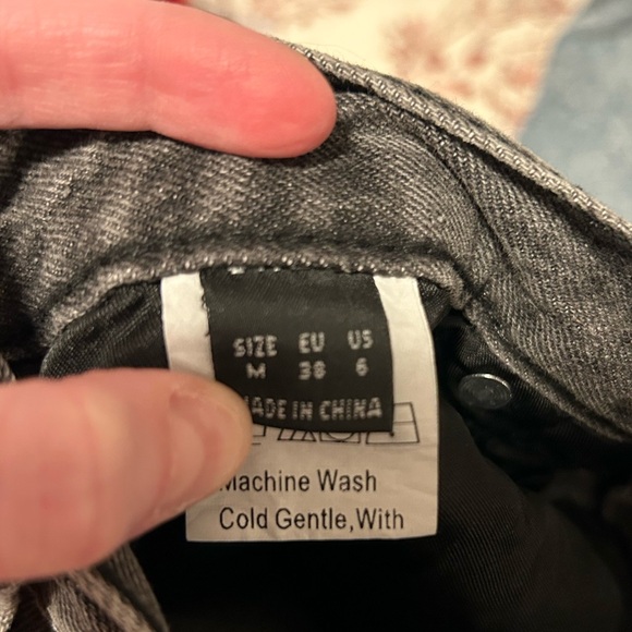 gray denim high rise shorts - Picture 3 of 3